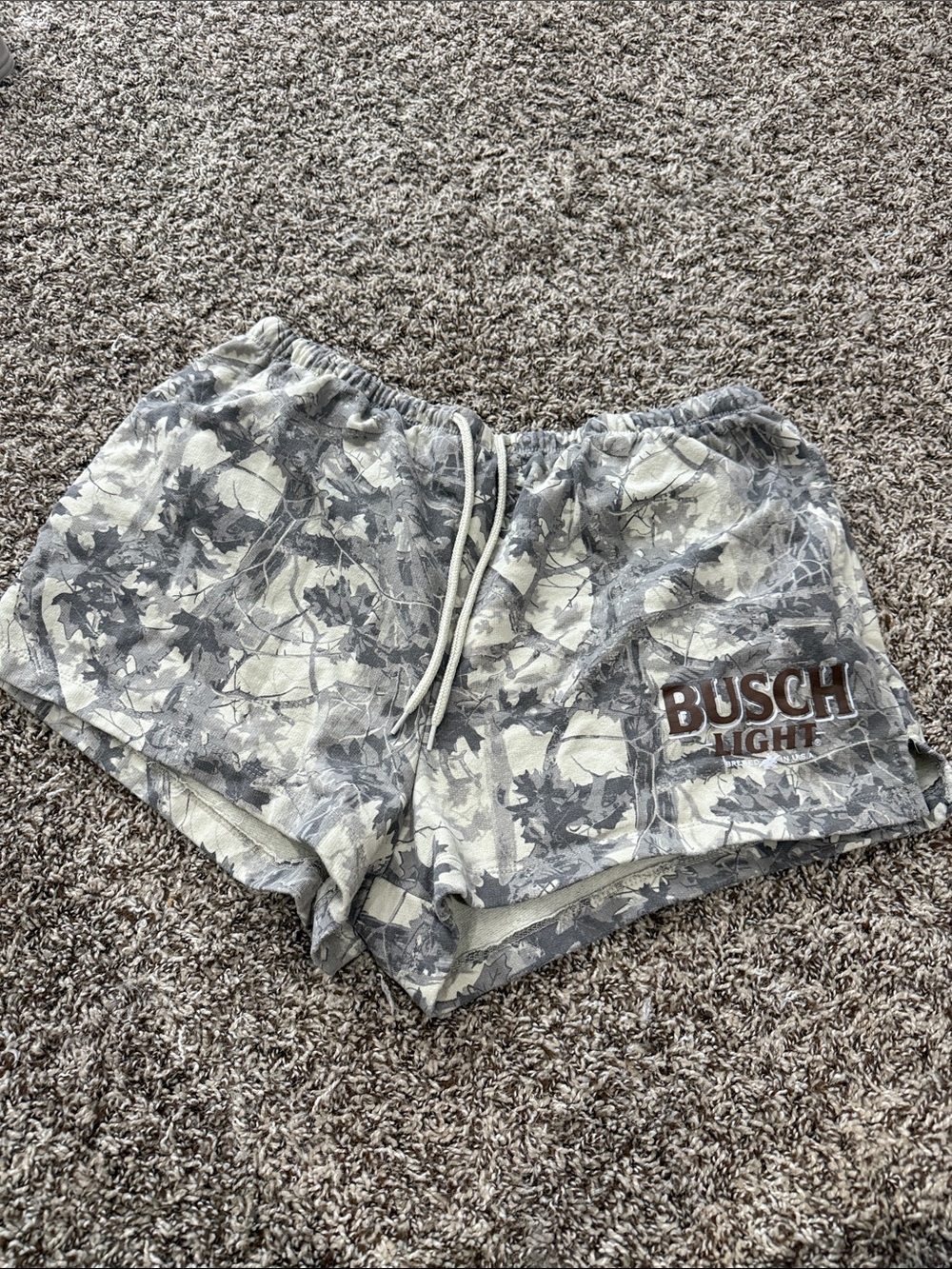 Busch light camo sweat shorts